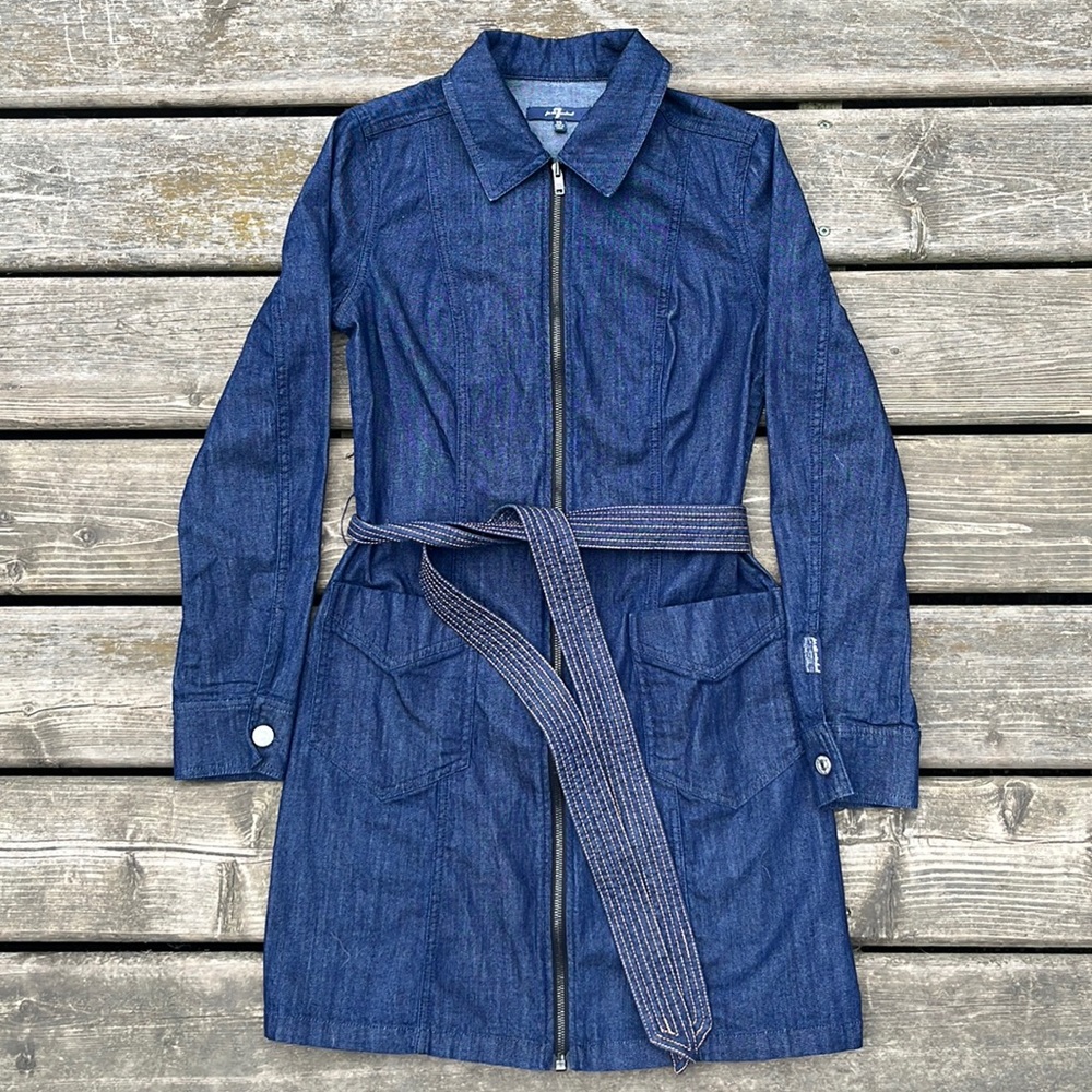 7 For All Mankind Denim Zip-up Dress